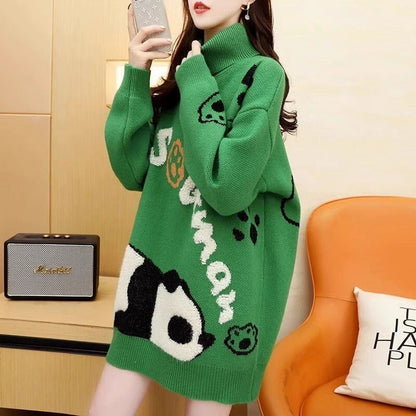 着回し力抜群 2色 プラスベルベット 長袖 ニット セーター E-10236