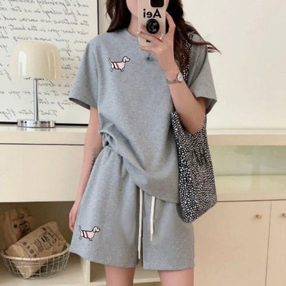 人気上昇中 着心地良い 真夏も快適 カジュアル 全5色 半袖 Tシャツ ショートパンツ セットアップ E-9216