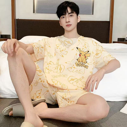 売れ筋 パジャマ Tシャツ & ショーツ セットアップ E-13467