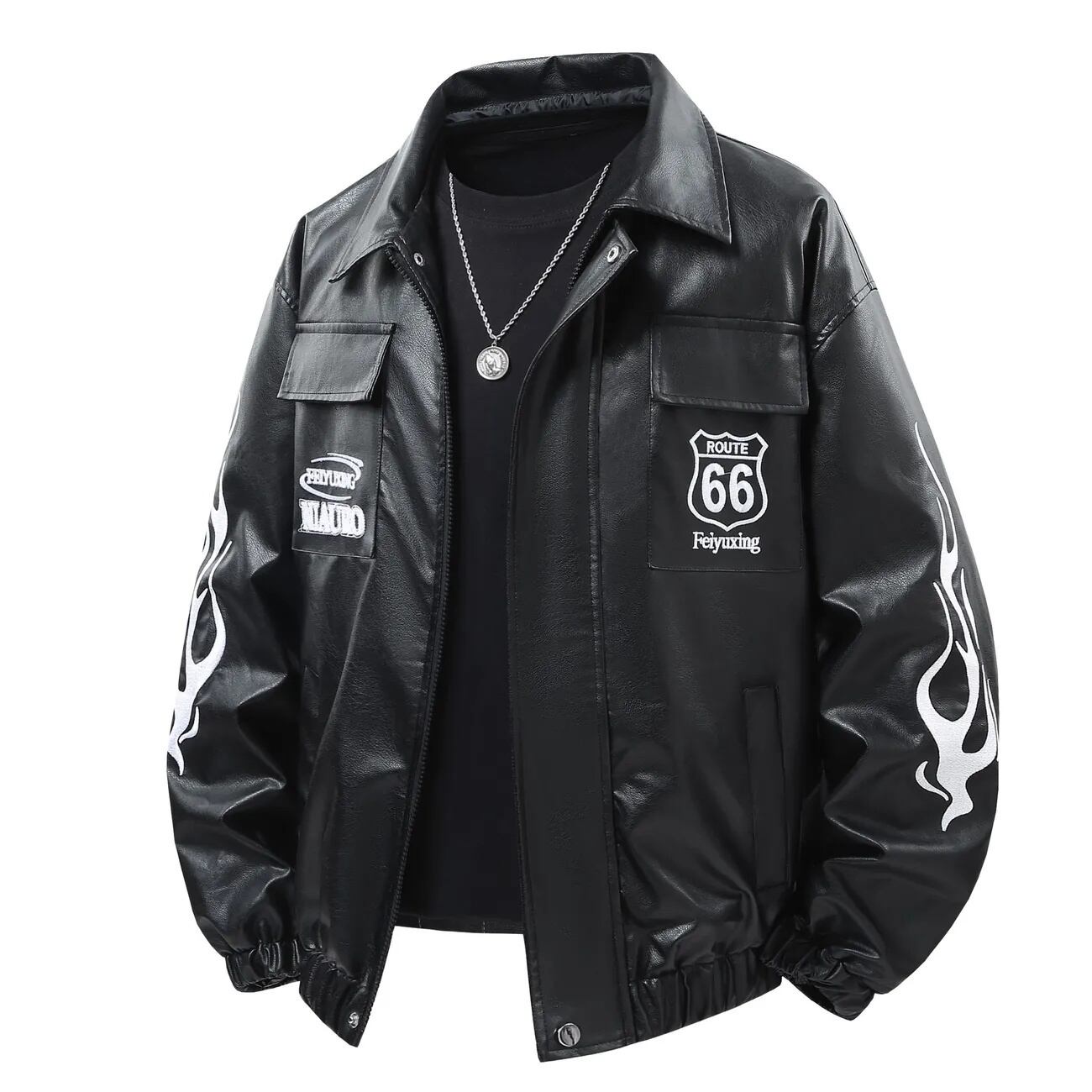 好感度100％  切り替え 2色選択 男女兼用 レザー ジャケットE-12549