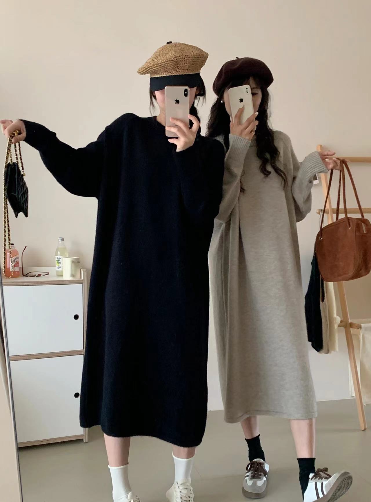 激安セール プラスベルベット ファッション 5色 長袖 ニット セーター E-10382