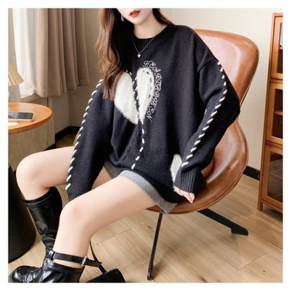 超人気  厚手 ゆったりニットセーターE-6057