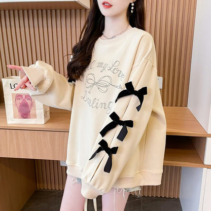 目を奪われる キュート 美人度アップ リボン 全2色 パーカーE-9631