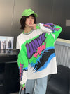 着回し力抜群 アバンギャルド 個性的なデザイン プリント全2色 TシャツE-9225