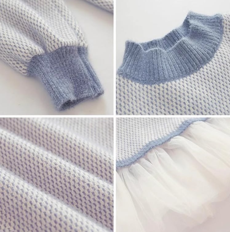 大人可愛いスウィートニットワンピース全2色E-4314