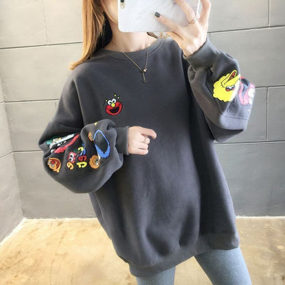 【人気商品再入荷】超人気 キュート ファッション ルーズ 男女兼用 スウェットE-6837