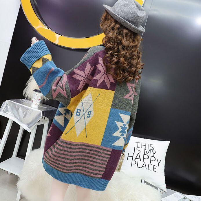 【半額！期間限定！！】好感度UP   ゆったりとした怠惰なセーターコートE-5174