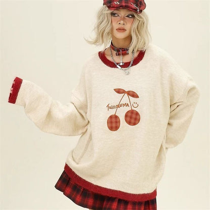 【裏起毛】存在感抜群 切り替え トレンドアイテムEweet系可愛い 2色選択 ニットトップスE-10702