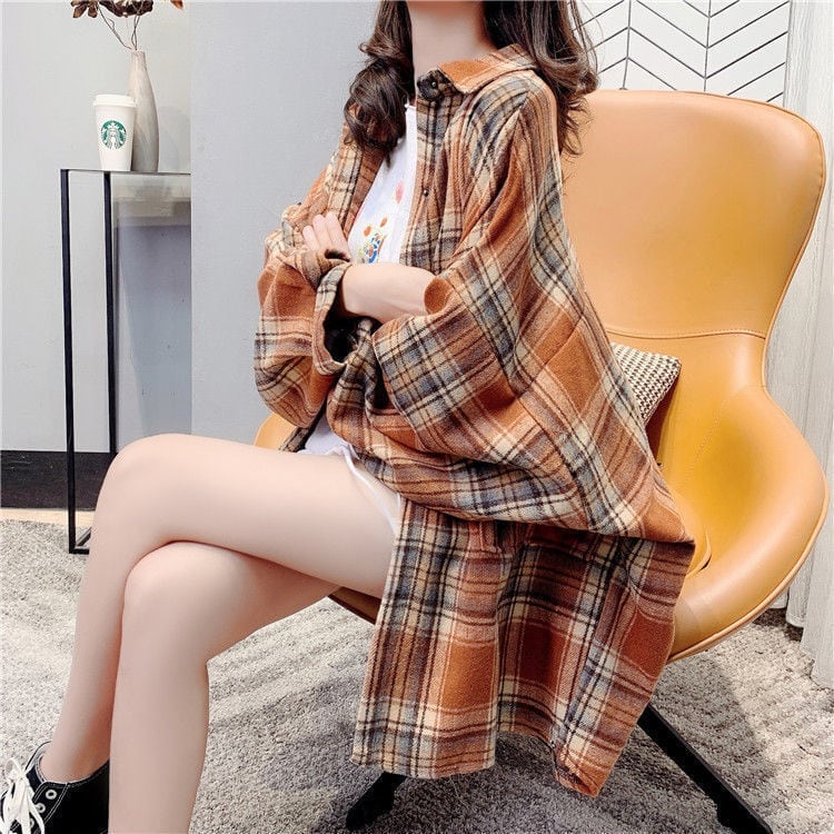 売り切れ必至 カジュアル 柔らかくて優しい印象 チェック柄 3色選択 シャツ E-9689