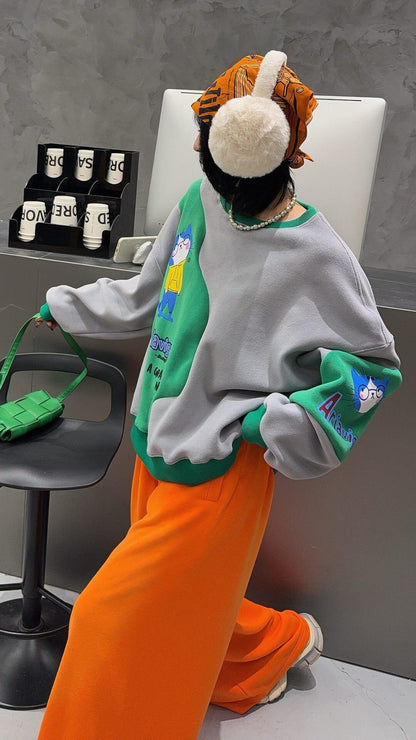 ファッション 柔らかくて優しい印象  カジュアル   3色 スウェット  E-12202