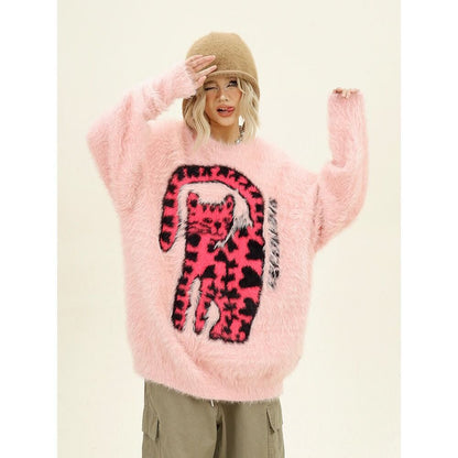 存在感抜群 個性的なデザイン トレンドアイテム 2色選択 ニットセーター 男女兼用E-9758