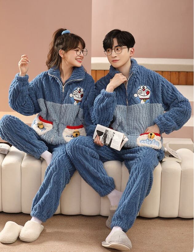 大好評 着心地良い スタイルアップ 3種選択 サンゴフリース カップル パジャマ E-9774