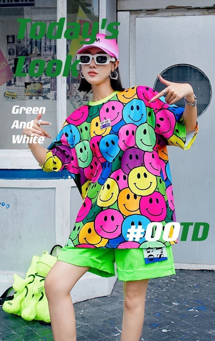 超人気 個性派 ファッション ルーズ 半袖シャツE-6757