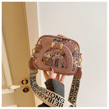 新商品 存在感のある 人気上昇中 キュート ファッション 3色選択可 ベアパターンショルダーバッグE-9860