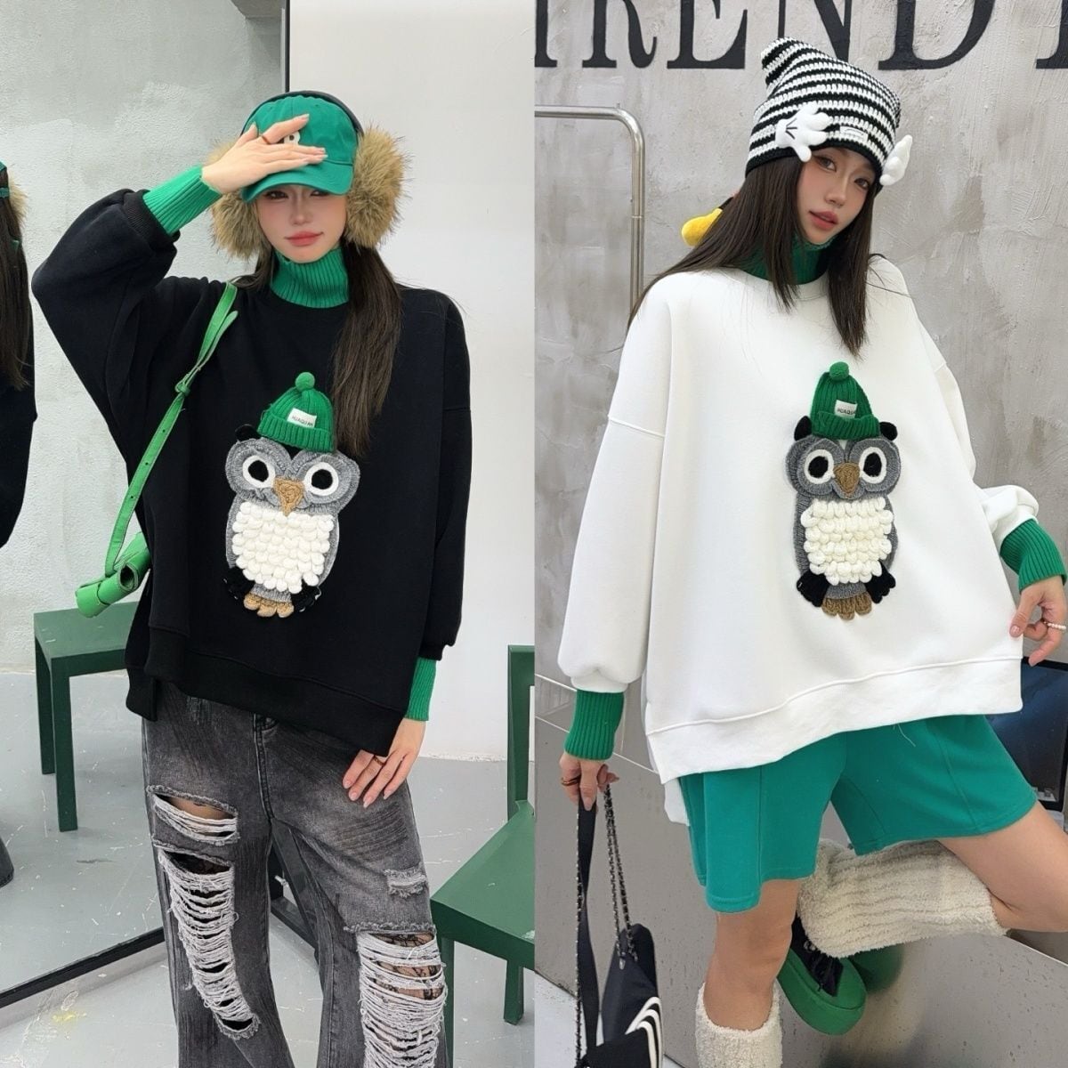 着回し力抜群　絶対流行  個性的なデザイン トレンドアイテム 2色選択 スウェットE-12316