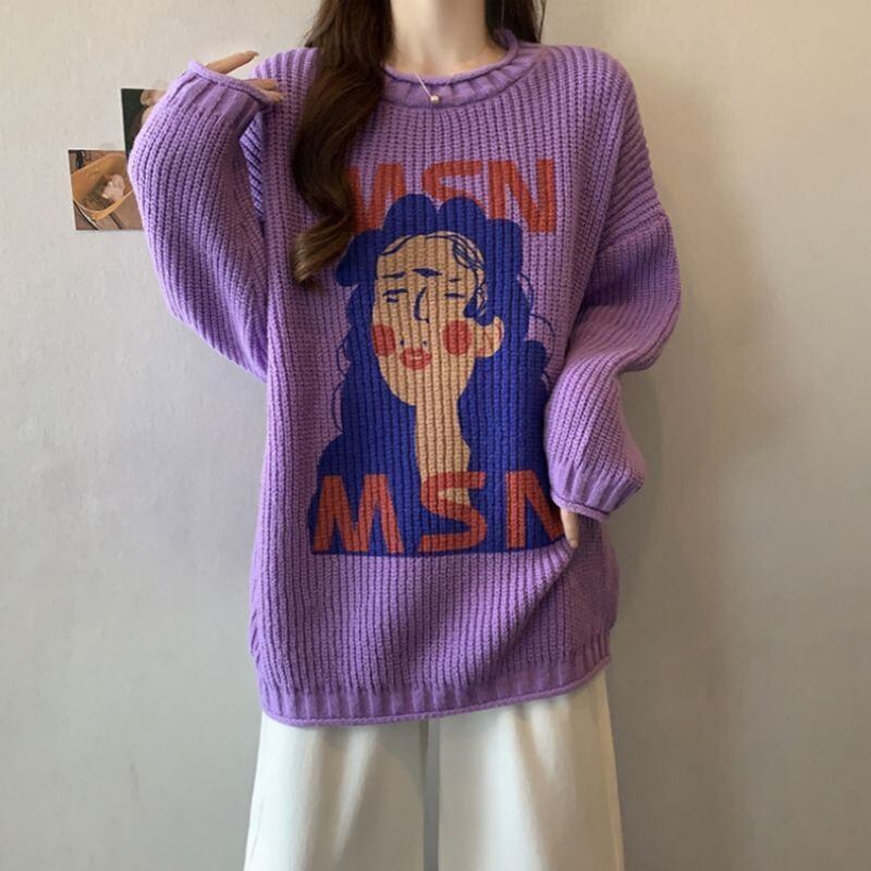 大活躍 高見えデザイン スタイルアップ効果抜群 4色選択 ニットトップスE-9827