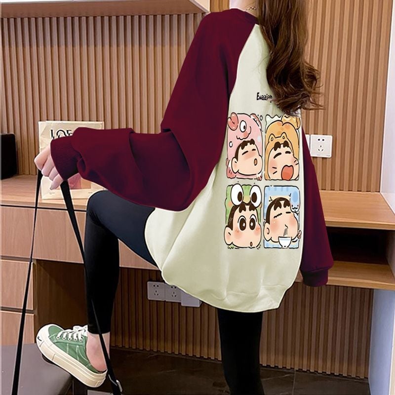 キュート 海外トレンド 好感度UP カジュアル  全4色 スウェットE-12263