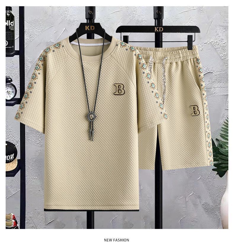 男女兼用 新作 半袖 カジュアル Tシャツ & ショーツ セットアップ E-80006