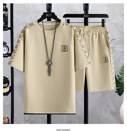 男女兼用 新作 半袖 カジュアル Tシャツ & ショーツ セットアップ E-80006