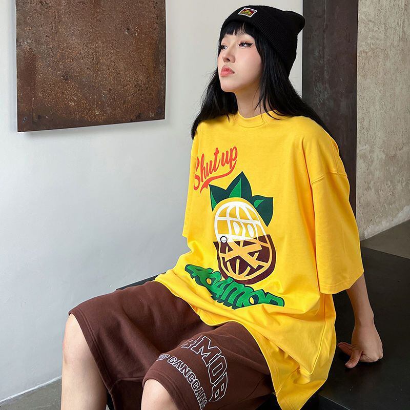 話題沸騰中 おしゃれ度高め 活躍する優秀アイテム プリント 半袖 Tシャツ E-9325