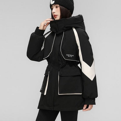 ファッション 4色選択 スタイルアップ フード付きジッパーコート E-10012