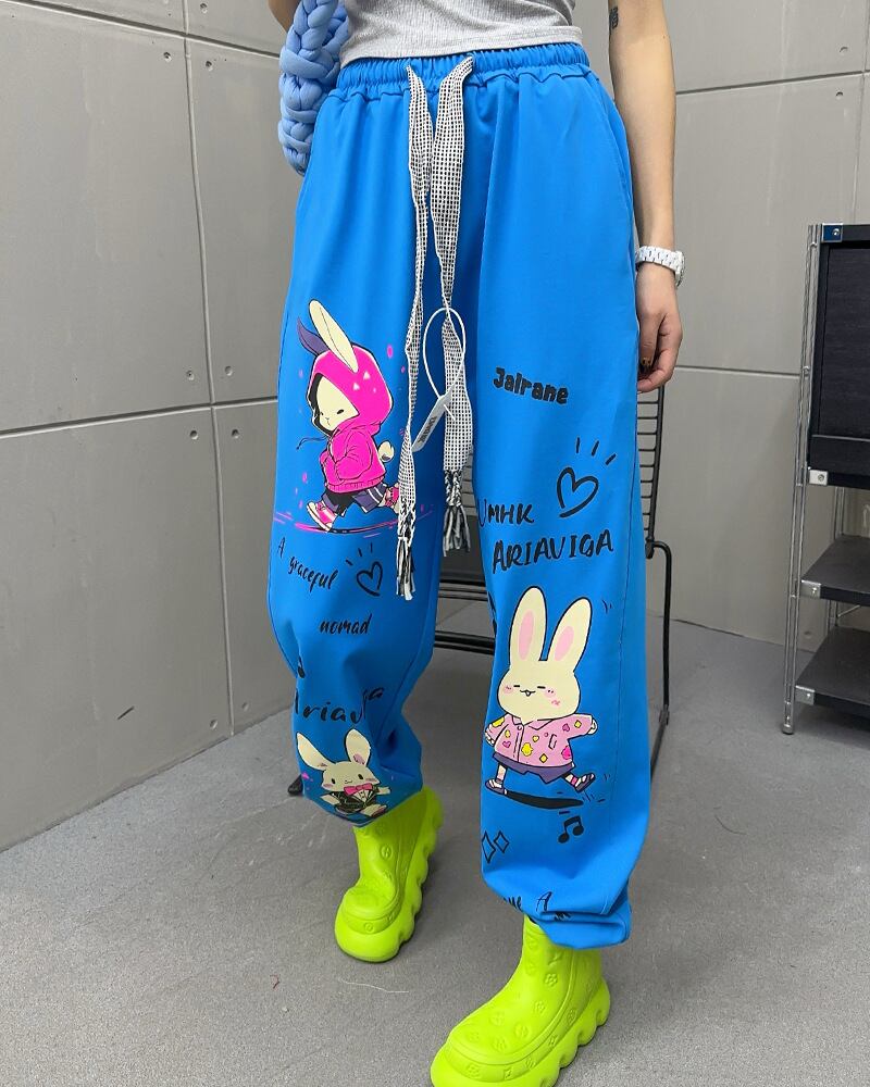 着回し力抜群 グラデーション 個性派 ハイウエスト パンツ＜ins-8093＞