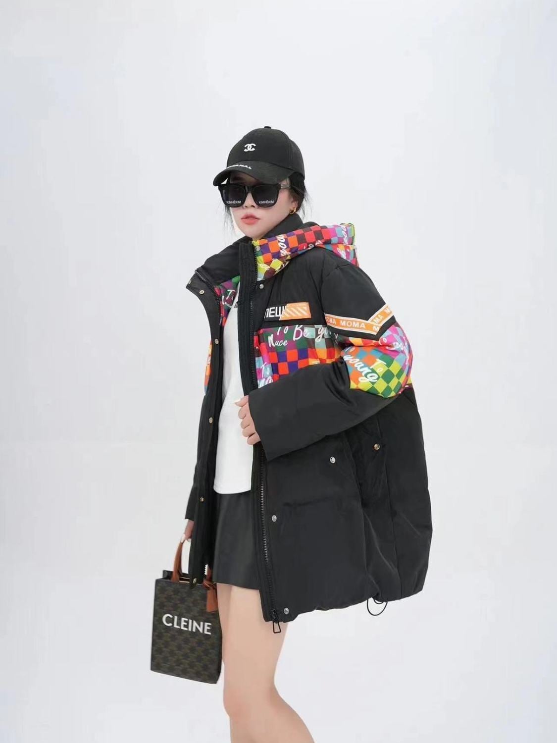 ファッション 2色選択 スタイルアップ フード付きジッパーコート E-10238