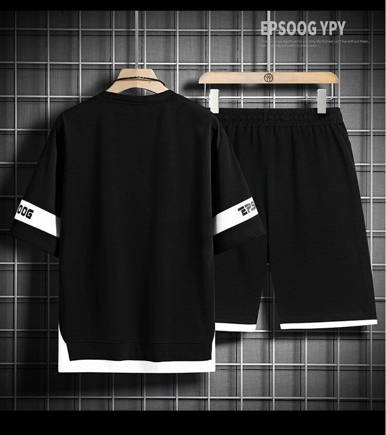 男女兼用 大人気 シンプル Tシャツ & ショーツ セットアップ E-80020