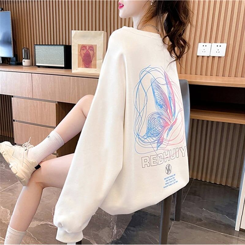 着心地抜群 プリント 女性力を高める スウェット パーカーE-3777