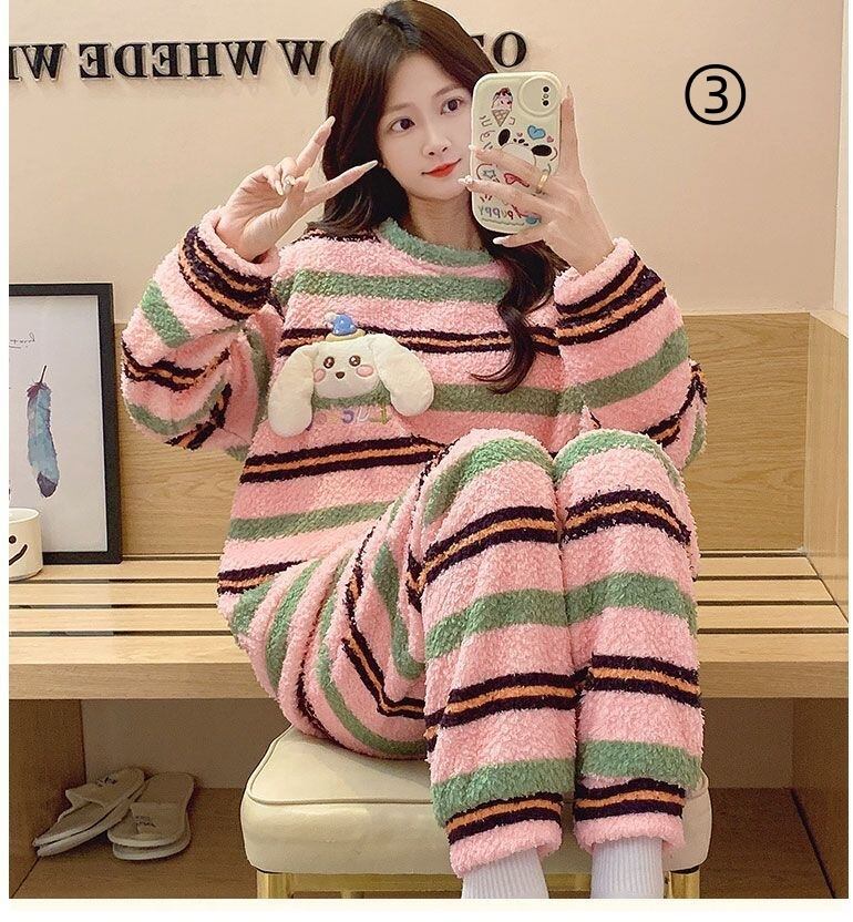 トレンドアイテム 存在感抜群 肌触り抜群 ６種選択 サンゴフリース パジャマ E-12177