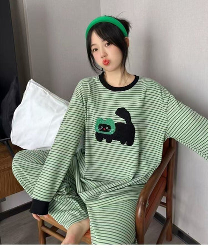 柔らかくて優しい印象 2種選択 着心地良い トップス+パンツセット パジャマE-10906