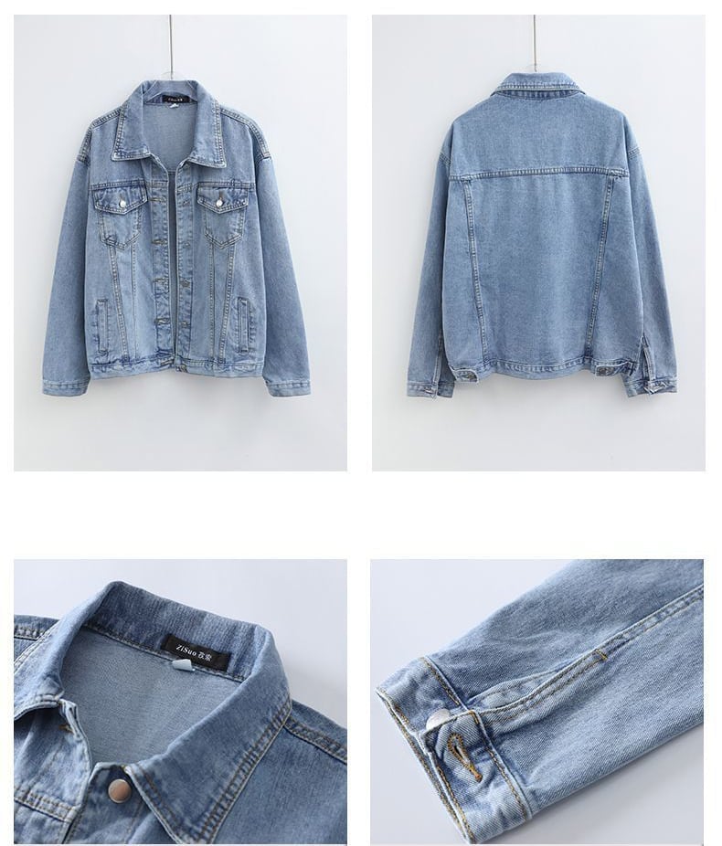 絶対流行 着心地良い デザイン性抜群 デニムジャケットゆったりコートE-9299