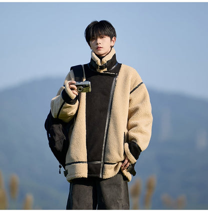 冬新作 ムートン風 暖かい 3色展開 ジャケットE-12583