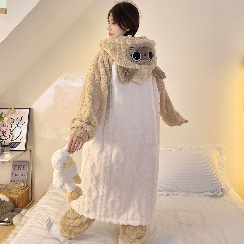 大活躍 コーラルベルベットパジャマ女性冬プラスベルベットと厚みのある 個性的なデザイン 3種選択 パジャマE-9855