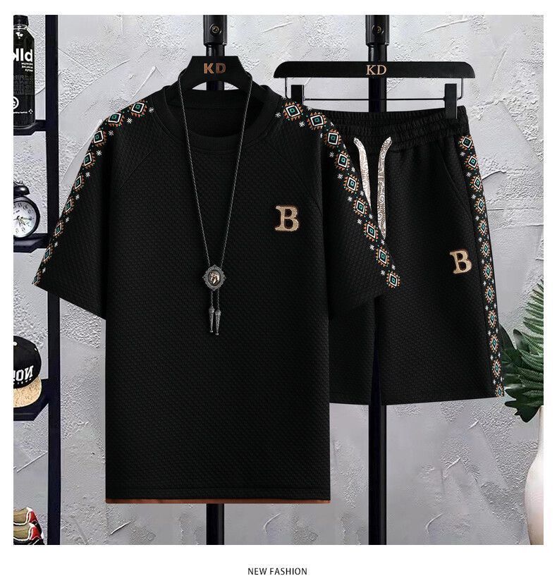 男女兼用 新作 半袖 カジュアル Tシャツ & ショーツ セットアップ E-80006