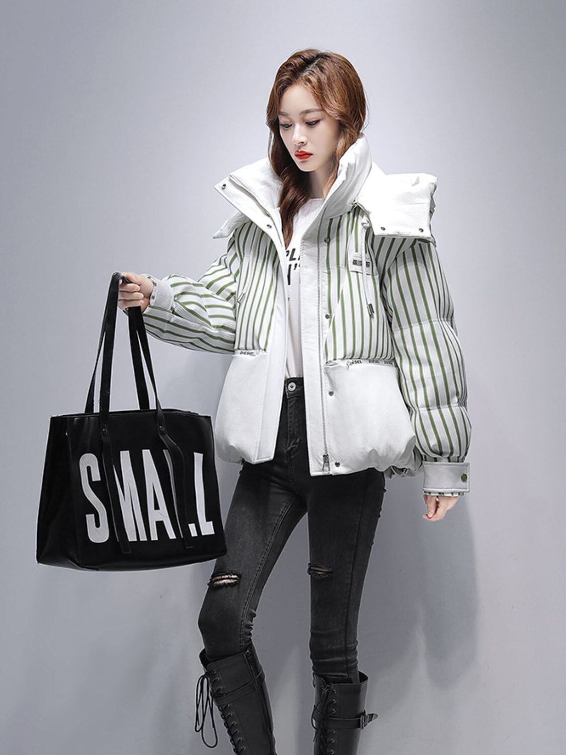 圧倒的セクシー フード付きジッパーコート 4色選択 E-10052