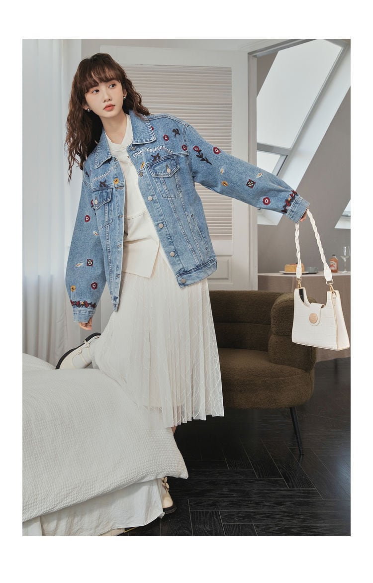 超人気 ファッション スウィート 個性派 デニムジャケット<ins-6543>