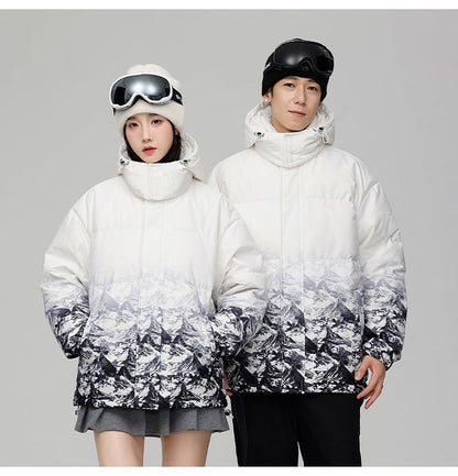 おすすめ  冬服 ダウン  暖かい 撥水加工 グラデーション 男女兼用  ダウンジャケットE-12626