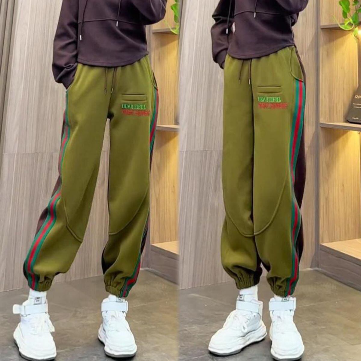 絶対欲しい 切り替え 個性的なデザイン 5色選択 スポーツスウェットパンツE-9824