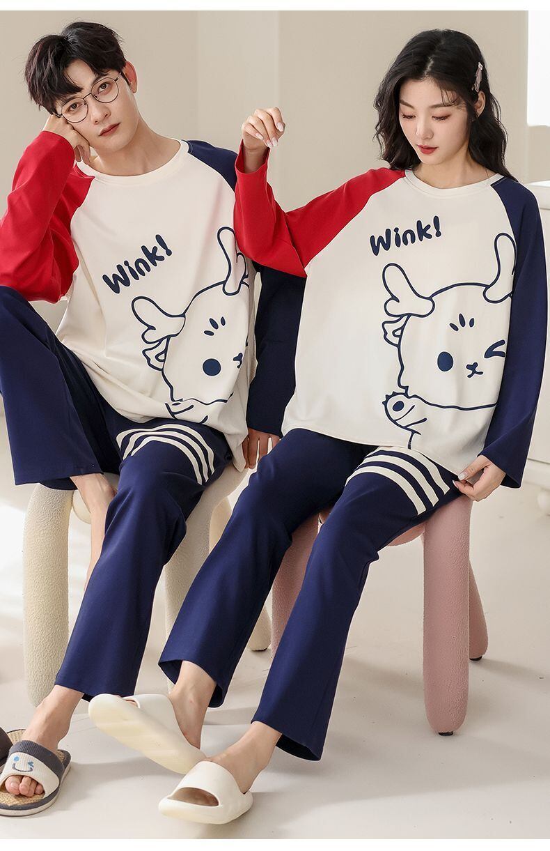 絶対欲しい 肌触り抜群 アクティブも綺麗も叶う キュート カップルパジャマ E-9484