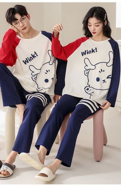 絶対欲しい 肌触り抜群 アクティブも綺麗も叶う キュート カップルパジャマ E-9484