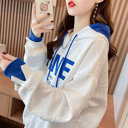 美人度アップ プリント ファッション スウェット パーカーE-3725