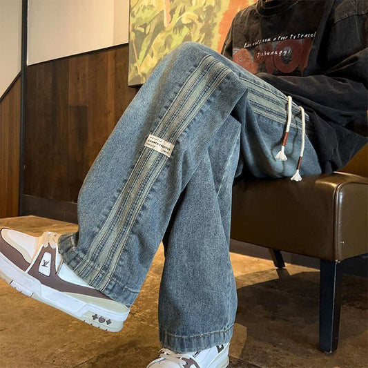 超人気 着回し力抜群 売り切れ必至 プラスベルベット 2色選択 デニム ワイドパンツE-9879