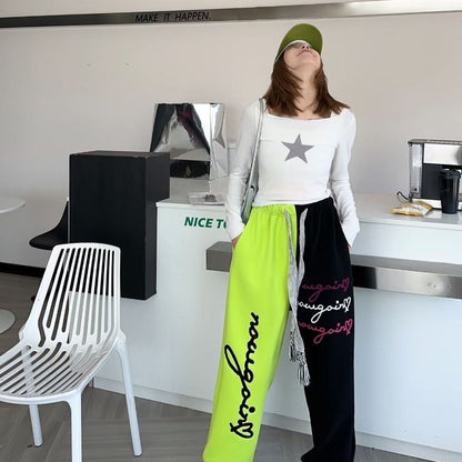 着?せ刺?ロゴ裏起毛ジョガーパンツ全3色E-4491