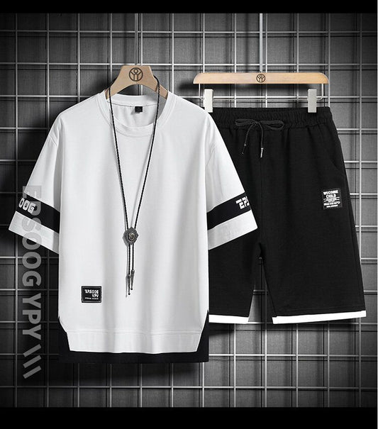 男女兼用 大人気 シンプル Tシャツ & ショーツ セットアップ E-80020