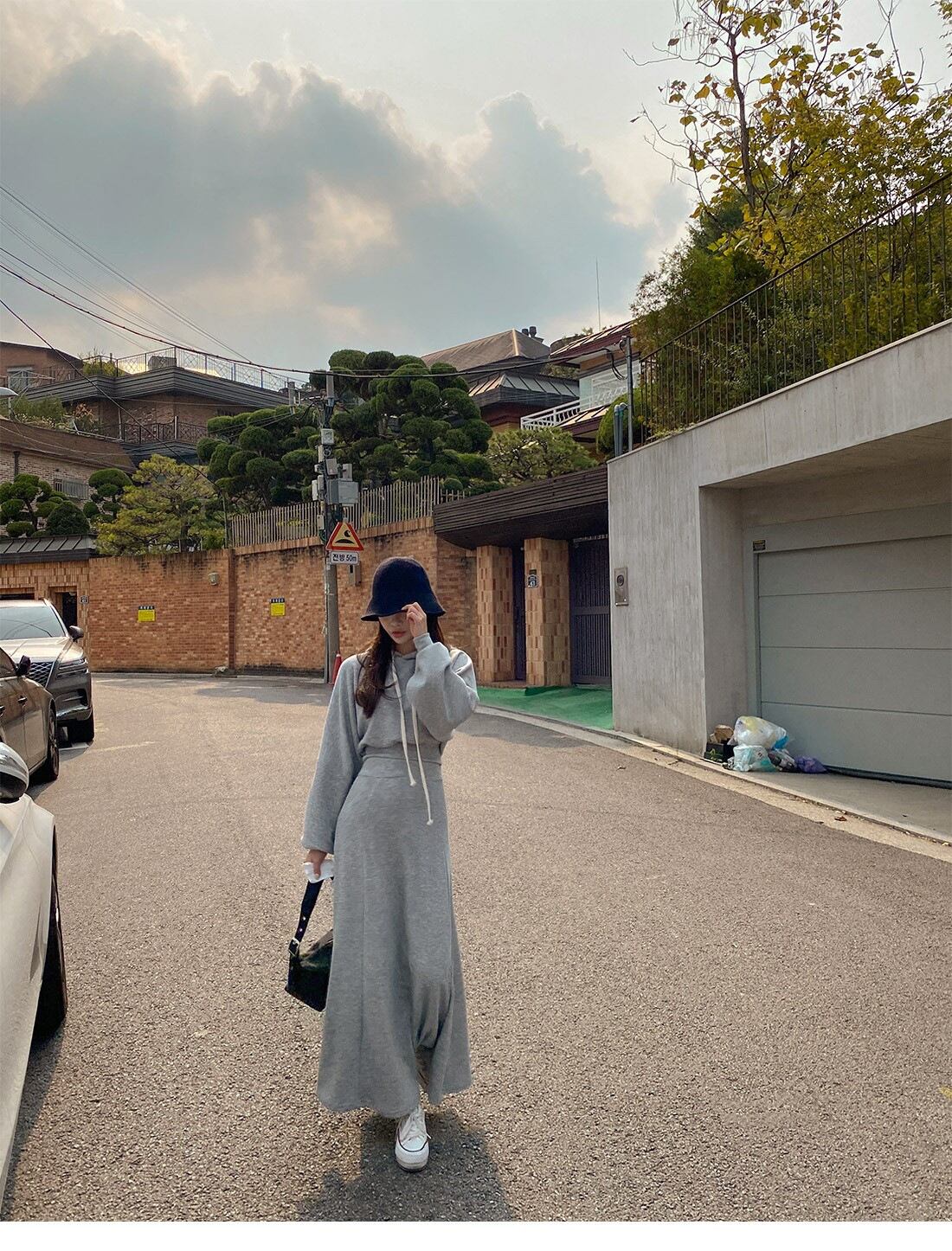 超人気 定番シンプル カジュアル 長袖パーカー＋スカート セットアップ E-10002