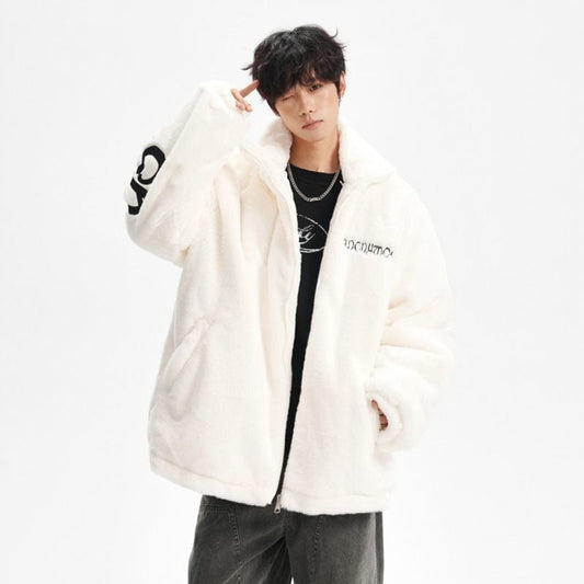 大好評 刺?ロゴ もこもこボア 3色展開 ジャケットE-12584