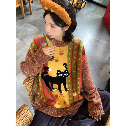 話題沸騰中 大人可愛い 海外トレンド 柔らかくて優しい印象 ニットセーターE-9762