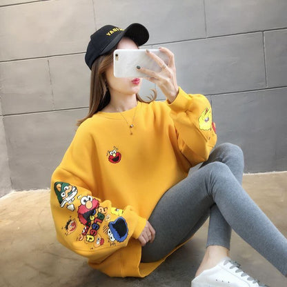 【人気商品再入荷】超人気 キュート ファッション ルーズ 男女兼用 スウェットE-6837