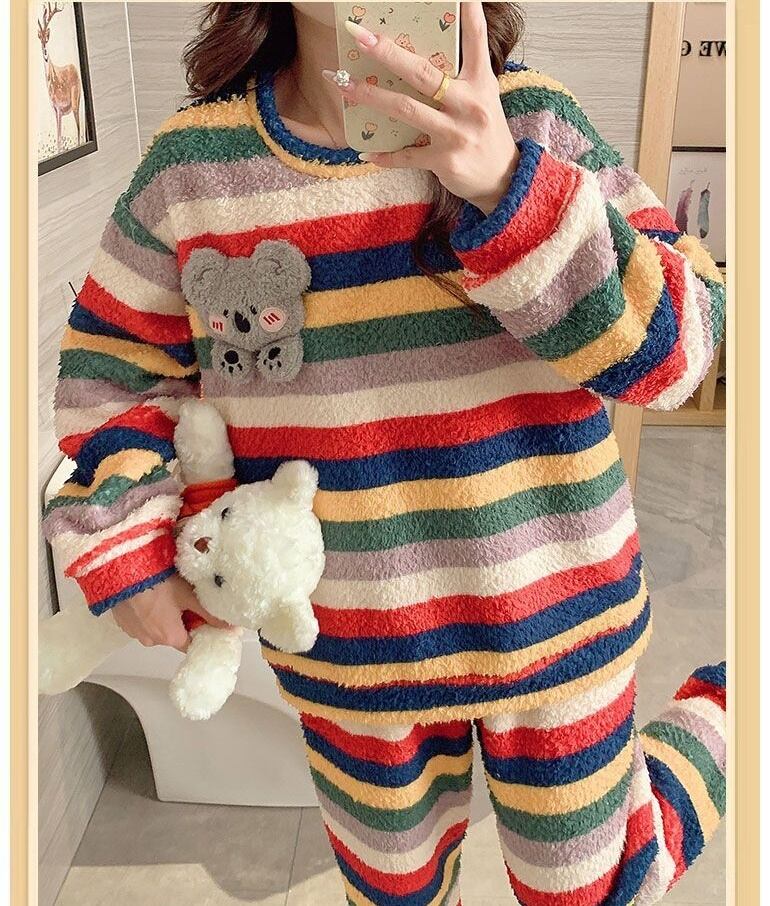 トレンドアイテム 存在感抜群 肌触り抜群 ６種選択 サンゴフリース パジャマ E-12177